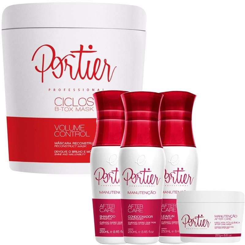 Portier Btox Ciclos 1kg + Kit Pós Alisamento Portier Fine