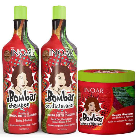 Inoar Kit Bombar 2x1 Litro + Máscara 500g