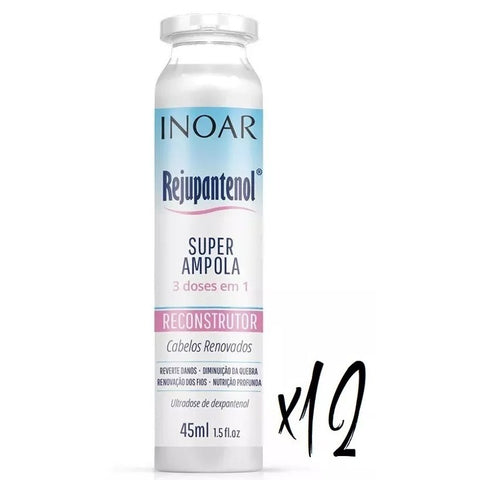 Inoar 12 Super Ampolas 3 Em 1 Rejupantenol 45ml