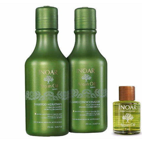 Inoar Argan Oil Kit Shampoo + Conditioner + Argan Oil 7ml
