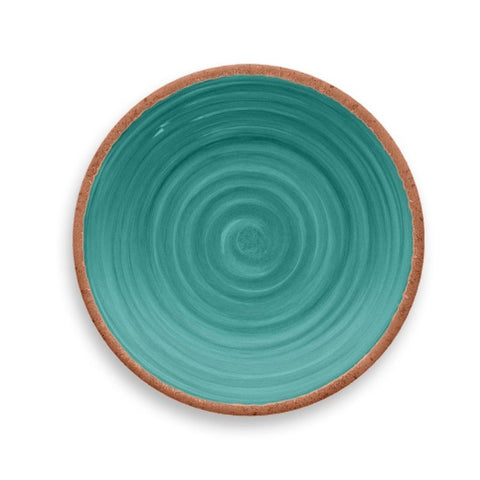 Kit 4 Rustic Dessert Plates Tarhong Melamine Turquoise
