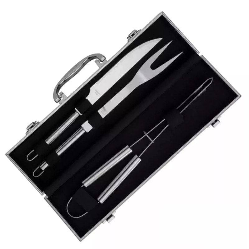 Barbecue Kit 3 Pieces Aluminum Suitcase Stainless Steel Cutlery Gift