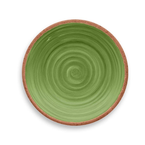 Kit 12 Platos Postre Rústicos Tarhong Melamina Verde