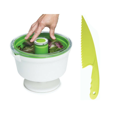Kit Escurridor De Ensalada A Presión + Cuchillo Para Ensalada De Verduras