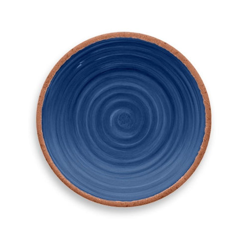 Kit 12 Rustic Dinner Plates Tarhong Melamine Indigo Blue