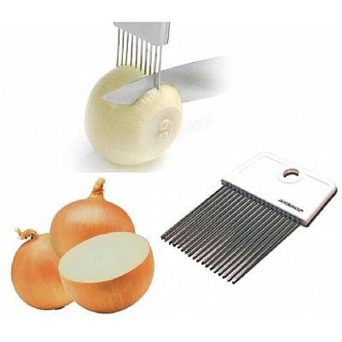 Soporte para cortar cebollas y alimentos de acero inoxidable Fackelmann