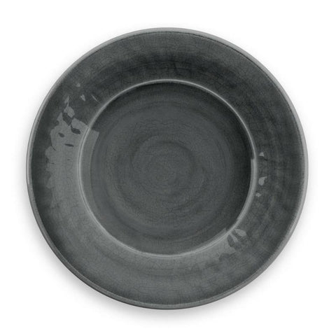 Kit 4 platos llanos Tarhong de melamina agrietada gris 27cm