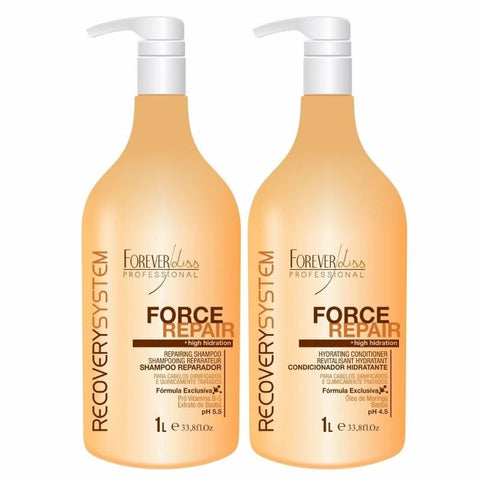 Forever Liss Force Kit Champú + Acondicionador Reparador 2x1l