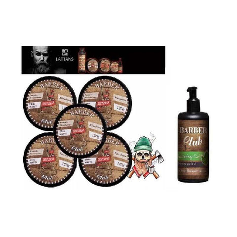Kit 5 Pomadas Capilares Efecto Mate 120g+1 Gel de Afeitar-lattans 