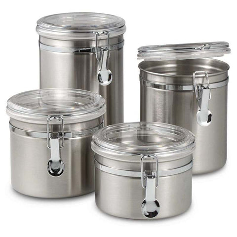 Kit 04 Airtight Stainless Steel Kitchen Seasoning Food Holder