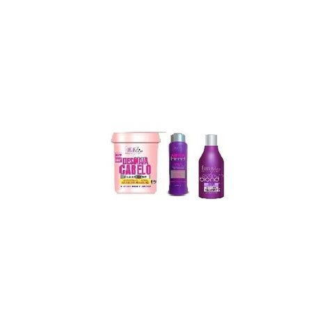 Kit=1desmaquillante 350g+1mega Rubio Púrpura+1champú Rubio Platino