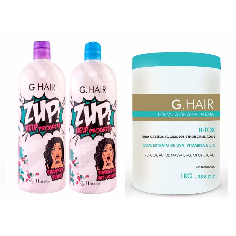 G Hair Zup Progressive Brush 2x1 Liter + G Hair B-tox 1kg 